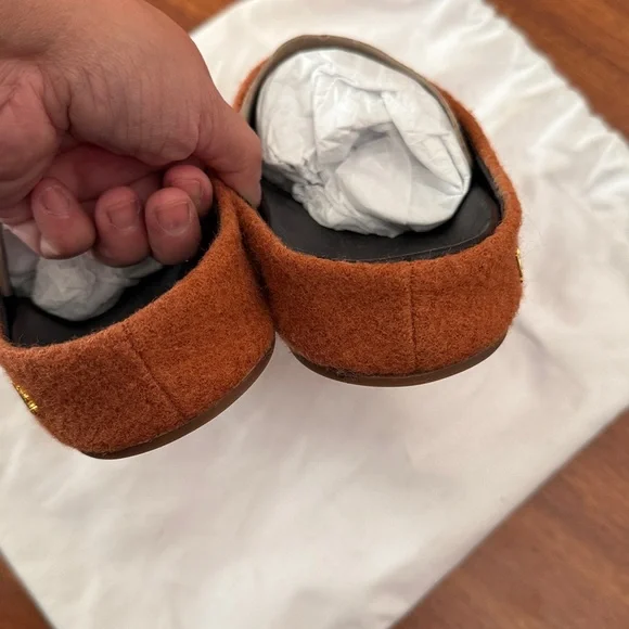 Veronica Beard Orange Cuoio Fenella Wool Mule Slides - Picture 12 of 12